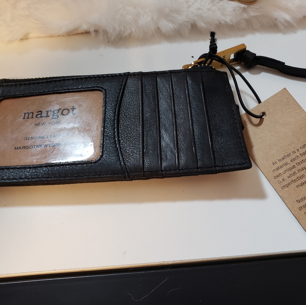 MARGOT Faye Black Genuine Leather Card Case Wallet - Picture 2 of 2